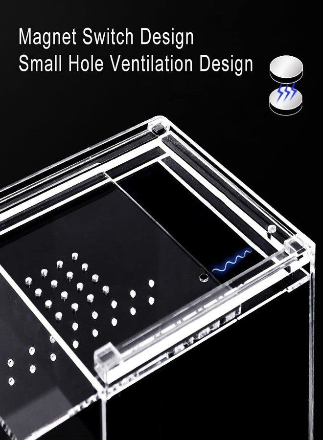 NANEEZOO Magnetic Acrylic Case, 2.9x2.9x6 Inch Nano Arboreal Tarantula Enclosure Reptile Habitat Terrarium Breeding Box for Spider Scorpion Sling Isopods Lizards Invertebrates Insect Mantis - Image 3